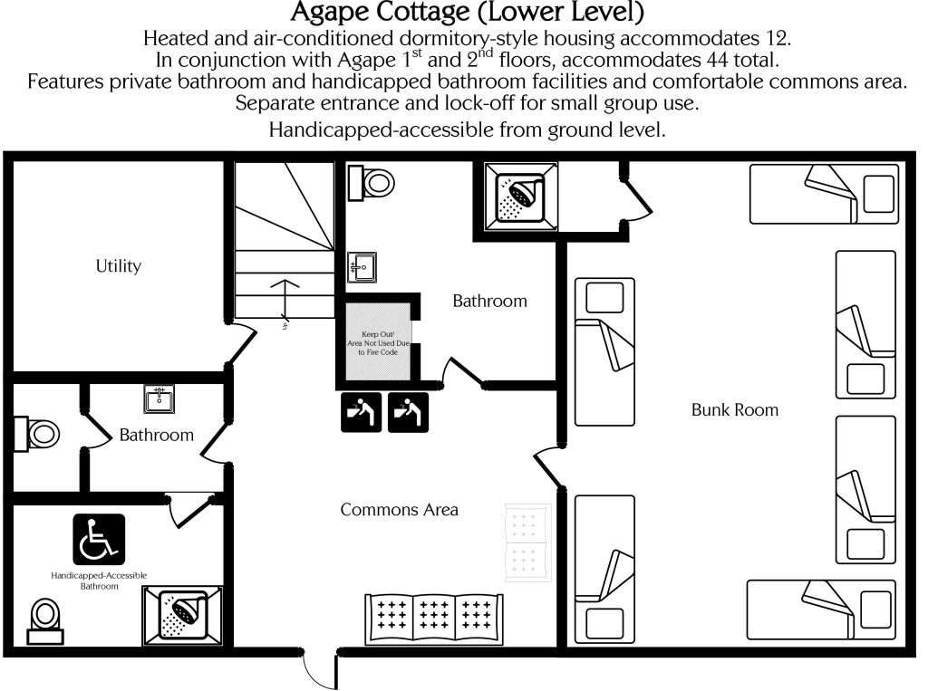 Agape Cottage upper level floorplan