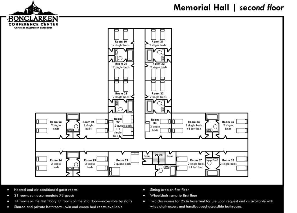 Memorial Hall second floor floorplan